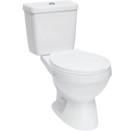 Sanita Ortonbath Ecnomical Classic com descarga dupla de tamanho pequeno, assento PP com fechamento suave, banheiros ovais, altura confortável de volta à parede, vaso sanitário de duas peças