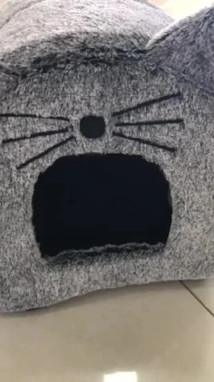 Cama para animais de estimação com capuz para gatos em tempo de silêncio