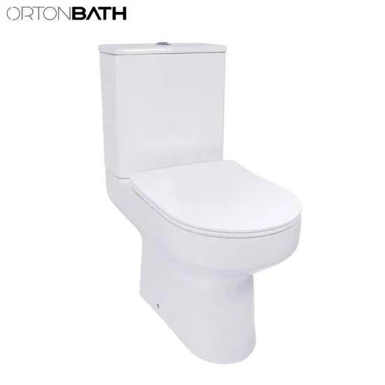 Sanita com descarga dupla Ortonbath, assento com fechamento suave UF, vasos sanitários para banheiros, vaso sanitário oval de cerâmica com altura confortável, duas peças